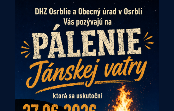 Pálenie Jánskej vatry v Osrblí 2026